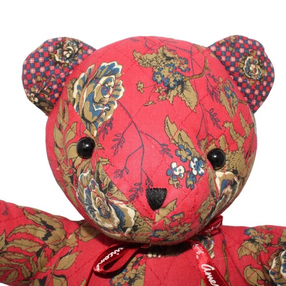 Americana by Sharif Quilted Multi Colored Floral Design Stuffed Decor Bear Plush - Picture 5 of 5